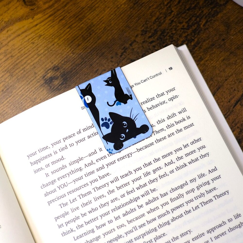 Colorful Magnetic Bookmarks, Handmade, read, book, cats, sea shells